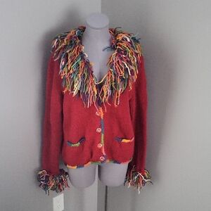 Invisible World 100% Wool Hand Knit Cardigan - Made in Bolivia
